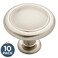 Franklin Brass Round Ringed Kitchen Cabinet Knobs Or Drawer Knobs 1-1/4" (32mm), 10-Pack Satin Nickel Cabinet Hardware P35597K-Sn-B