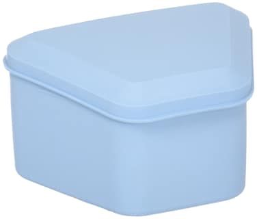 Pureline Oralcare Denture Container Capable of Soaking a Complete Upper and Lower Denture, Light Blue