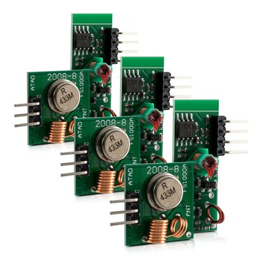 kwmobile kwmobile 433 MHz Transmitter and Receiver Module Kit for Remote Control Raspberry Pi Arduino Pack of 3