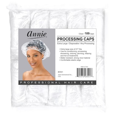 Annie "ANNIE" Extra Large Processing Caps Clear 100 Caps (1 pack)