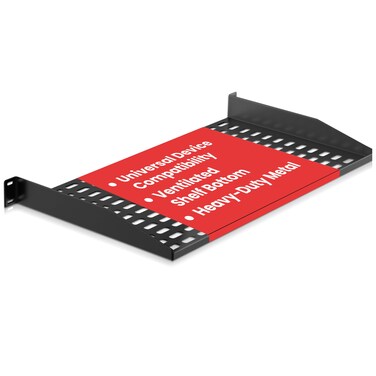 Pyle 1U 19" Server Rack Shelf, Universal Vented Rack Mount Tray