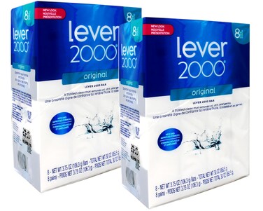Lever 2000 Bar Soap, Original, 4 oz bars, 8 ea (Pack of 2)