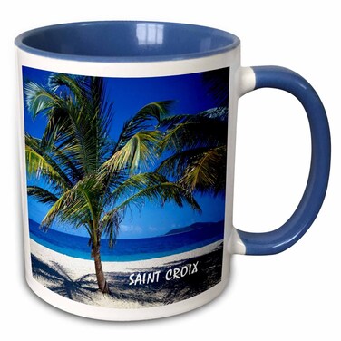 3dRose Saint Croix Virgin Island 11oz Two-Tone Blue Mug