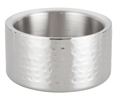 Winco Double Wall Wine Coaster, Satin Finish, Hammered, 5" Diameter, Silver