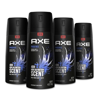 AXE Body Spray for Men, Phoenix 4 oz, 4 Count 4 oz, Pack of 4