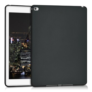 kwmobile TPU Silicone Case Compatible with Apple iPad Air 2 - Soft Flexible Shock Absorbent Cover - Black Matte