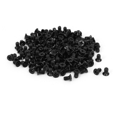 uxcell Computer PC Case 3.5" HDD 6#-32 Flat Phillips Head Hard Drive Screw Black 200pcs