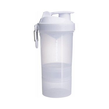 SmartShake O2GO Shaker Bottle White 600ML