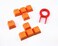 Honbay 9 Orange PBT Keys Backlit Translucent Keycaps for Mechanical Keyboard with Red Key Puller