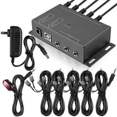 ICESPRING Infrared Repeater System IR Repeater Kit Control Up To 10 Devices Hidden IR System Infrared Remote Control Extender Kit