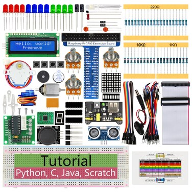 Freenove Ultrasonic Starter Kit for Raspberry Pi, Model 3B+ 3B 3A+ 2B 1B+ 1A+ Zero W, Python C Java, 47 Projects, 350+ Pages Detailed Tutorials, 170+ Components
