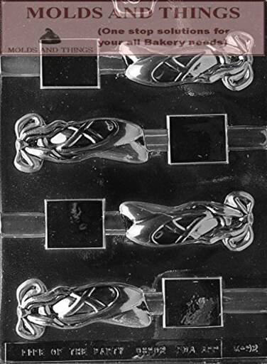 MOLDS AND THINGS Ballet Slipper Chocolate candy mold Ballet Dance candy mold with Copywrited molding Instructions