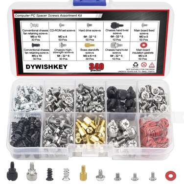 DYWISHKEY PC Computer Screws Standoffs Set Assortment Kit, 340 PCS