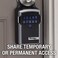 Master Lock Silver and Black Lock Box with Digital Keypad Code, Electronic Portable Key Safe Connects to Bluetooth Via iOS/Android App, 3-1/4 in. Wide, 5440EC