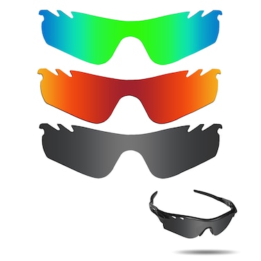 Fiskr Lenses Replacement for Oakley RadarLock Path Vented Sunglasses 3 Pair Pack OO9181