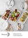 DOWAN 14-Inch Porcelain Serving Platters/Dinner Plate Set - 3 Packs, White &amp; Rectangular
