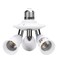 ELECTOP E26 E27 Adjustable Socket Splitter,3 in 1 Socket White Bulb Base Adapter Lamp Holder,360 Degree Rotating 180 Degree Bending