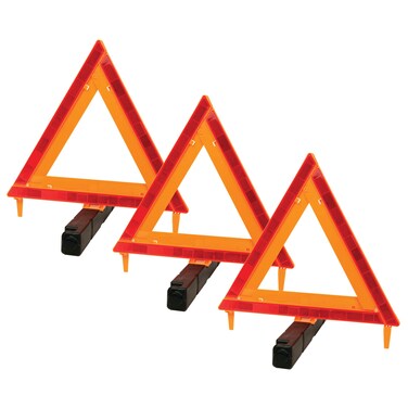 Performance Tool W1498 Large Early Warning Roadside Emergency Reflective Triangle, 3 Pack Case (Dot Approved), 3 Pack