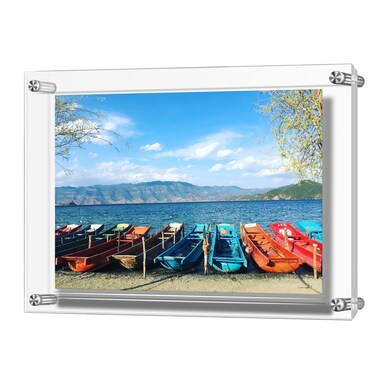 AMEITECH Acrylic Frame, Double Panel Decorative Photo Frames 32 x 23 cm Photos
