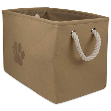 Bone Dry Pet Storage Collection Collapsible Bin, Medium Rectangle, Taupe