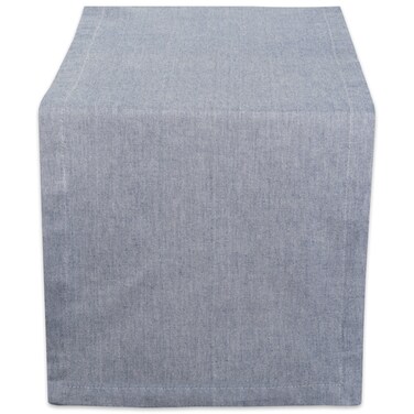 DII Chambray Kitchen, Tabletop Collection, Blue, 14x108 Table Runner