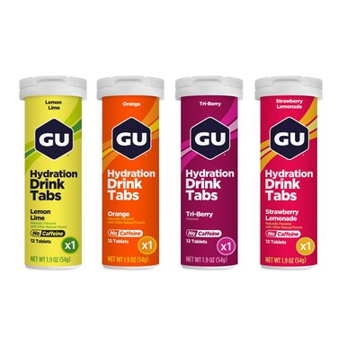 GU Energy Hydration Electrolyte Drink Tablets, (Assorted Flavours, 4-Count)