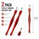 LUXXII (2 Pack) Practical Nail Art Tools Pedicure Cuticle Trimmer Remover Pusher Dead Skin Callus Removal Fork Brown (B)