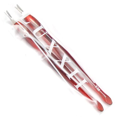LUXXII (2 Pack) Practical Nail Art Tools Pedicure Cuticle Trimmer Remover Pusher Dead Skin Callus Removal Fork Brown (B)