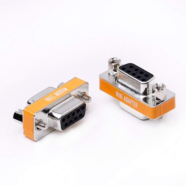 Arnorin DB9 null modem adapter female to female slimline data transfer serial port adapter 2 Pack