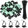 Hicarer 100 Pack Black Zip Tie Adhesive Mounts Self Adhesive Cable Tie Base Holders with Black Multi-Purpose Cable Tie (Length 200 mm, Width 2.8 cm)