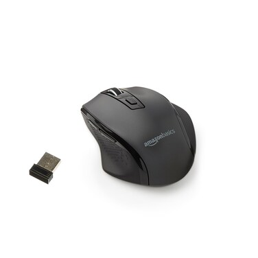 Basics Amazon Ergonomic Wireless Mouse - DPI adjustable - Black