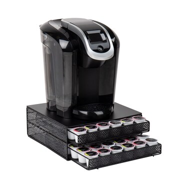 Mind Reader MTRAY-BLK Capacity K-Cup Coffee Pod Storage Organizer Drawer Metal Mesh, Black 72 Capacity DBMTRAY-BLK