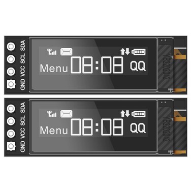 MakerFocus 2pcs I2C OLED Display Module 0.91 Inch I2C SSD1306 OLED Display Module White I2C OLED Screen Driver DC 3.3V~5V for Arduino