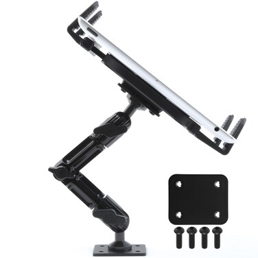 Tackform Industrial Metal Drill Base Tablet Mount for Apple iPad Mini/Pro 12.9in Galaxy S Surface Pro & Switch