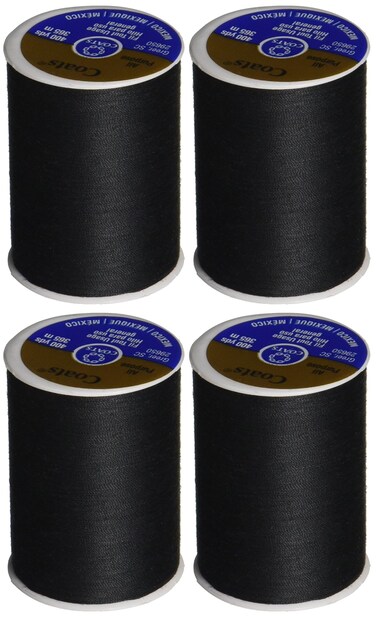 Coats 4-PACK - Dual Duty All-Purpose Thread 400yds Black 230a-2