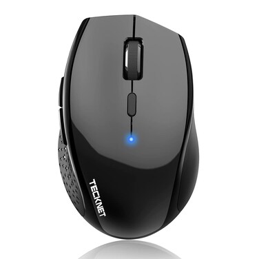 TECKNET Bluetooth Mouse, 4800 DPI Wireless Mouse, 2-Year Battery 6 Adjustable DPI, 6 Buttons Compatible with Laptop/Windows/Computer - Dark Black
