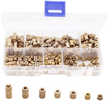 binifiMux Female Brass Thread Insertd Knurled Nuts Assortment Kit, Embedment Nuts m3 43237-2