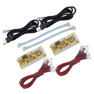 SJ@JX 2 Player Zero Delay Generic Game Controller Usb Encoder Board To Joystick For Mame &amp; Raspberry Pi 1/2/3 Retropie Diy Projects Support For Sanwa Parts