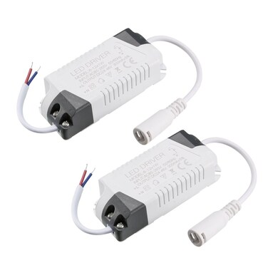 uxcell LED Driver 8-12W Constant Current 300mA High Power AC 85-265V Output 24-46V DC Connector External Power Supply LED Ceiling Lamp Transformer 2Pcs