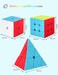 Roxenda Magic Cube Set, Original Speed Cube Set with 2 x 2 3 x 3 Pyramid Speed Cube, Easy Turning &amp; Smooth Play, Sticker Version (Stickerless)