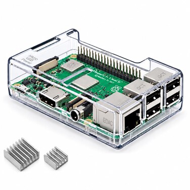 iUniker Raspberry Pi 3 b+ Case, Raspberry Pi 3 Model B+ Transparent Case with Raspberry Pi Heatsink for Raspberry Pi 3B+, 3B, 2B - Access to all ports (Clear)