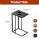 WLIVE Snack Side Table, C Shaped End Table for Sofa Couch and Bed, Black