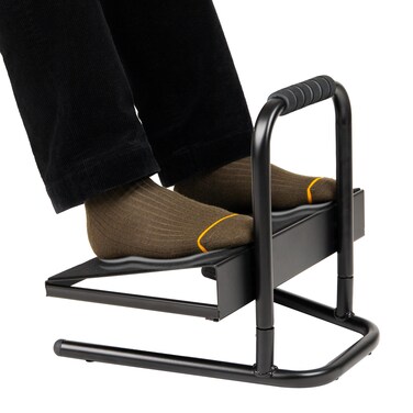 Mind Reader FTHEIGHT-BLK Ergonomic Foot Rest, Height Adjustable Non-Slip Universal, Black