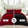 downluxe Lightweight Solid Comforter Set (Queen) with 2 Pillow Shams - 3-Piece Set - Red and Black - Down Alternative Reversible Comforter