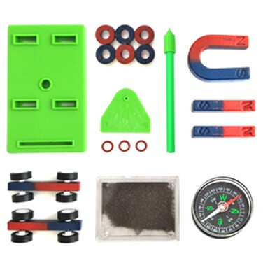 EUDAX Labs Junior Science Magnet set for Education Science Experiment Tools Icluding Bar/Ring/Horseshoe/Compass Magnets