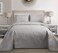MK Home King/California King Solid Embossed Bedspread Bed Cover Over Size (Silver, 3pc)