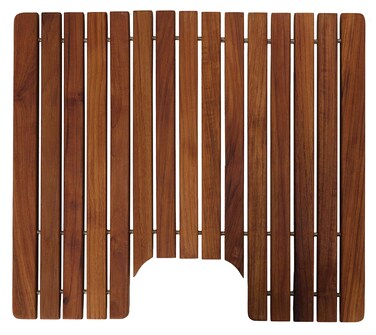 Bare Decor Peter, 20x18 Toilet Mat, Solid Teak Wood