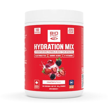 BioSteel Zero Sugar Hydration Mix, Great Tasting Hydration with 5 Essential Electrolytes, Mixed Berry, 100 Servings per Tub