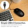 Macally Computer Mouse Wired, Silent USB Mouse - Slim &amp; Compact USB Mouse for Apple Mac or Windows PC Laptop/Desktop - Designed with Optical Sensor &amp; DPI Switch - Simple - Black