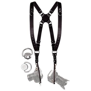 C Coiro Dual Camera Strap with Double Leather Strap and Adjustable Shoulder Strap
